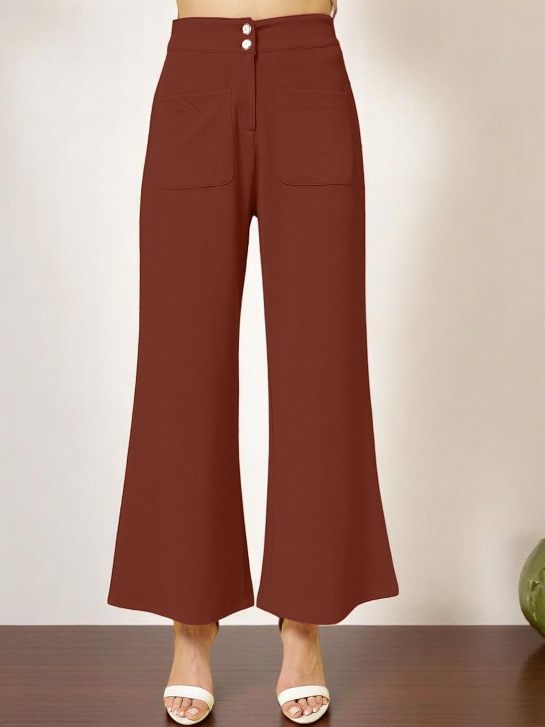 OOMPH! FACTOR Women Flared Wide Leg Trousers