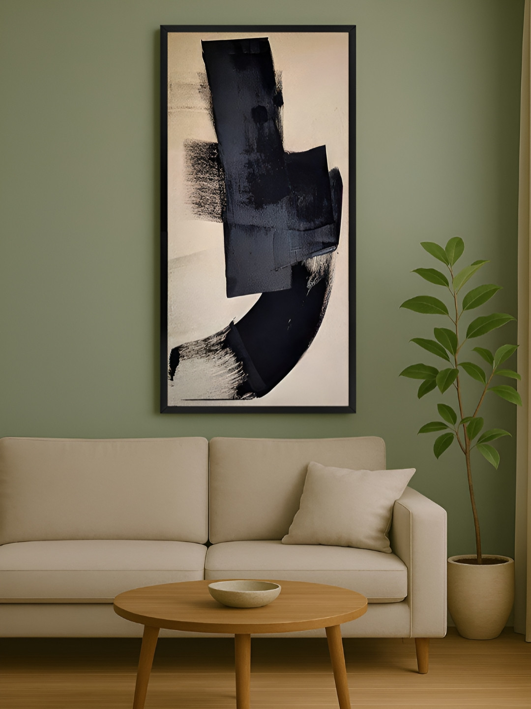 999Store Black & Beige 1 Piece Canvas Other Wall Paintings