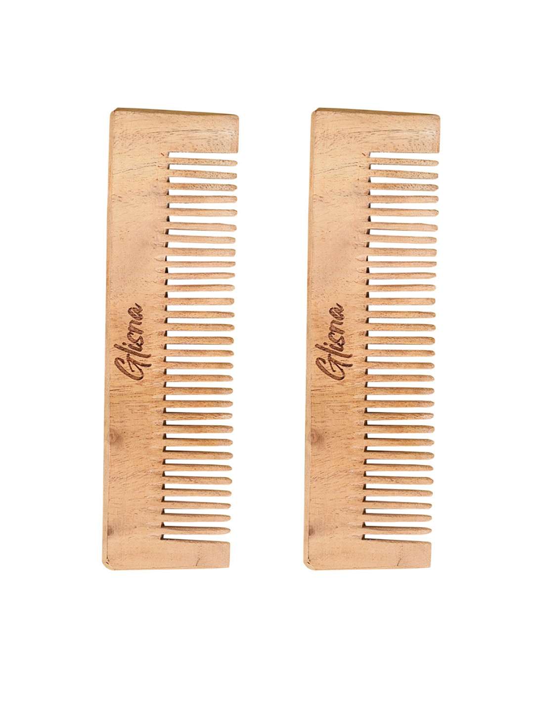 GLISNA Set Of 2 Neem Wooden Pocket Comb