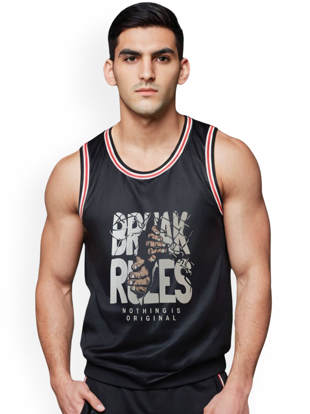 Looks United Printed Gym Vests VST-BLK1017-M