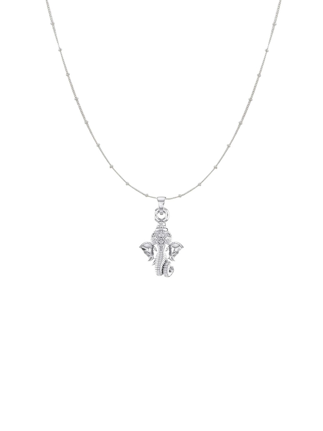 AKSHAT SAPPHIRE Sterling Silver Silver-Plated Ganesh Shaped Pendants With Balls Chains