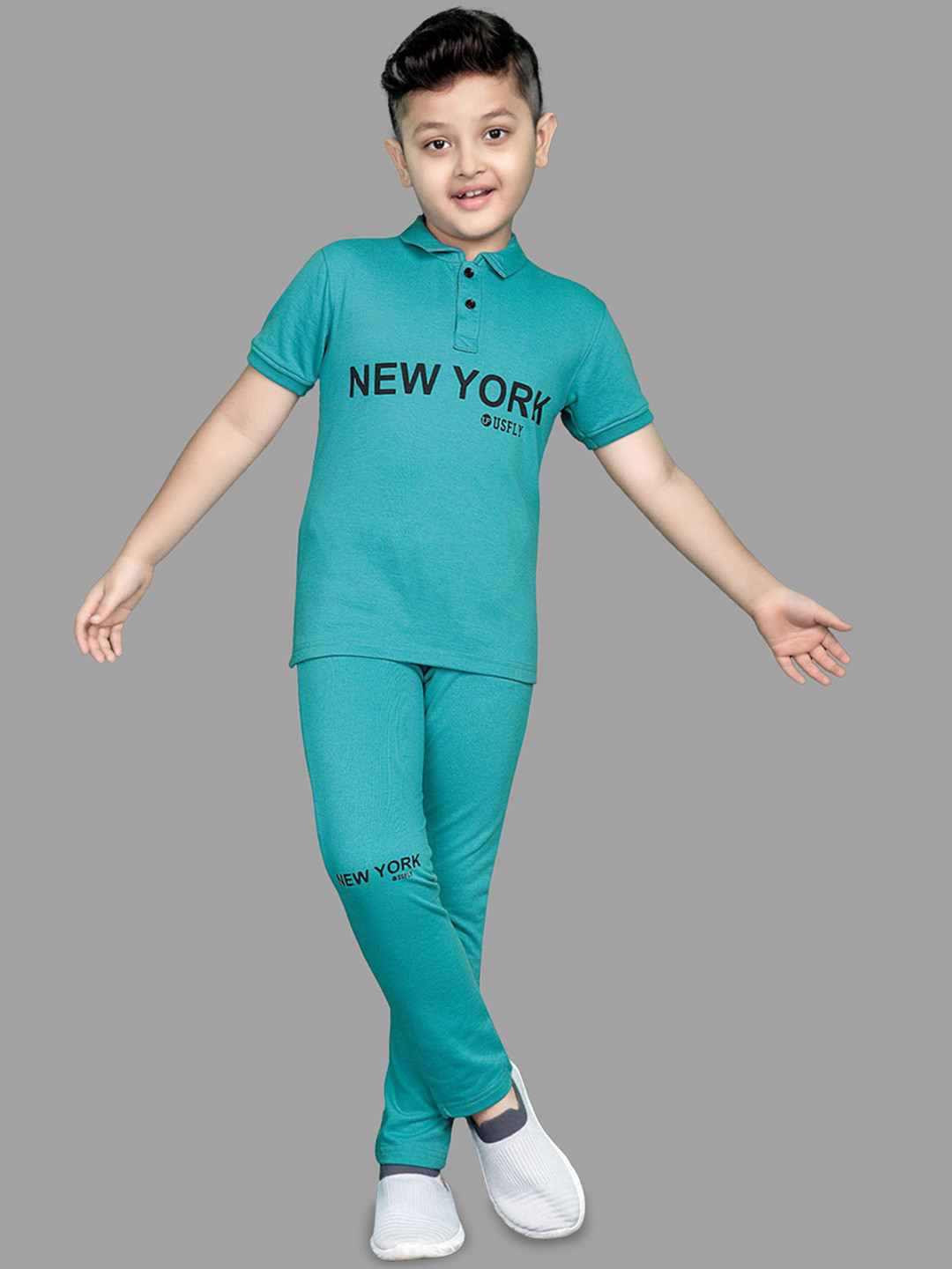 US Fly Printed Polo Collar Clothing set