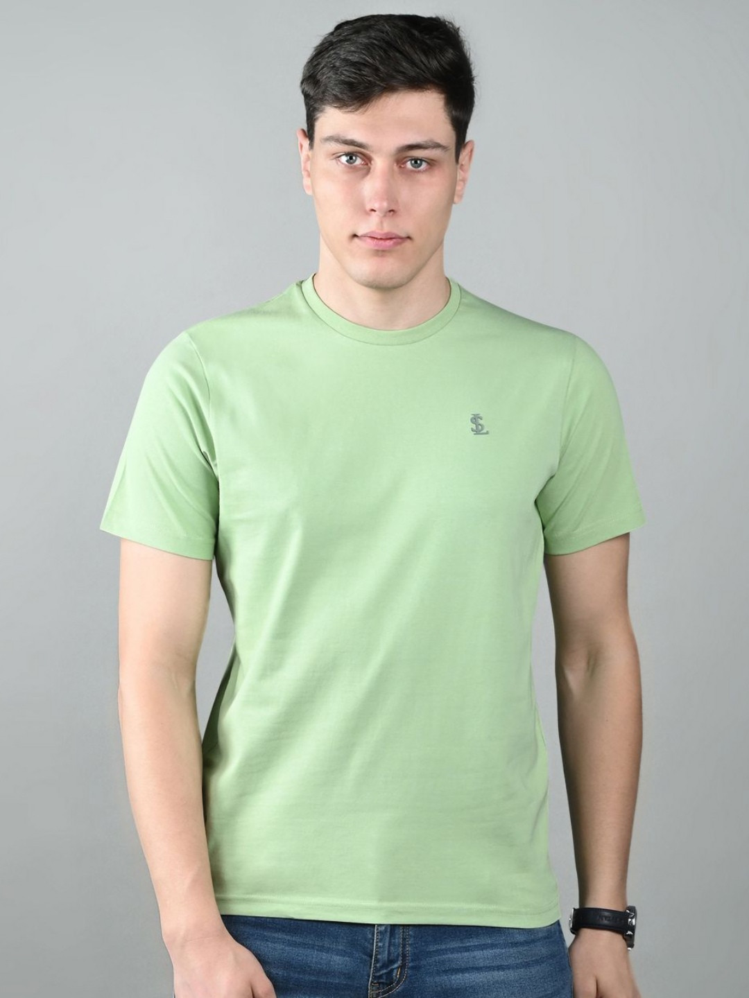 LOUIS STITCH Round Neck Short Sleeves Cotton T-shirt