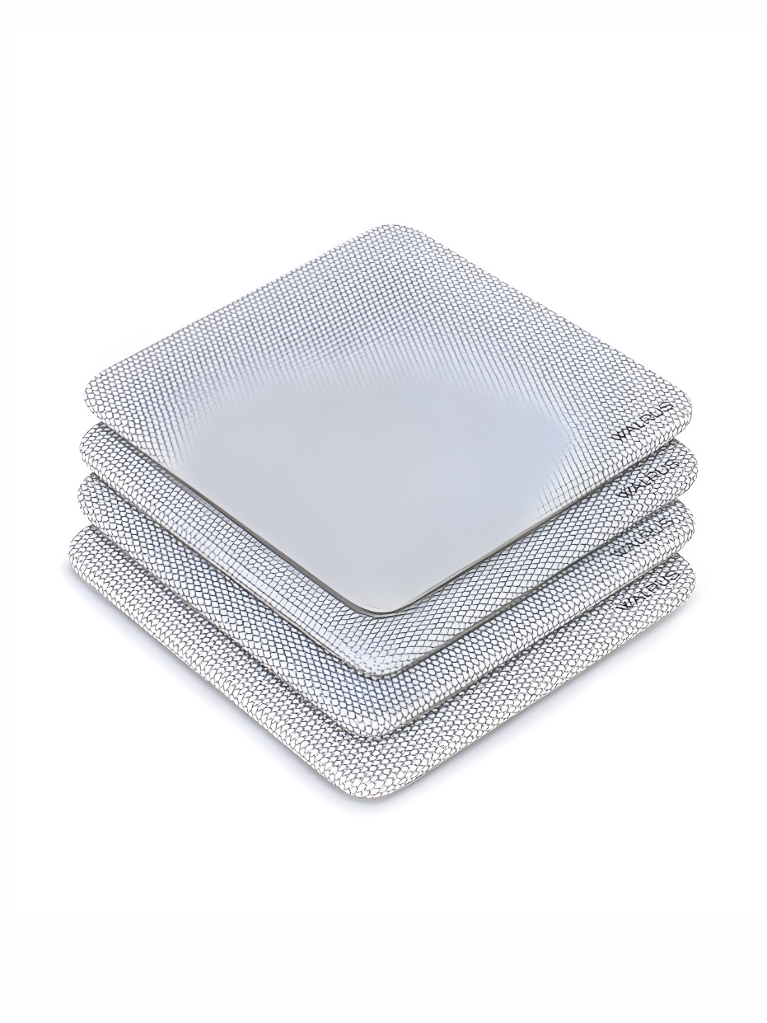 Walrus 4Pcs Grey Textured Wooden Base Heat-Resistant Square Coasters