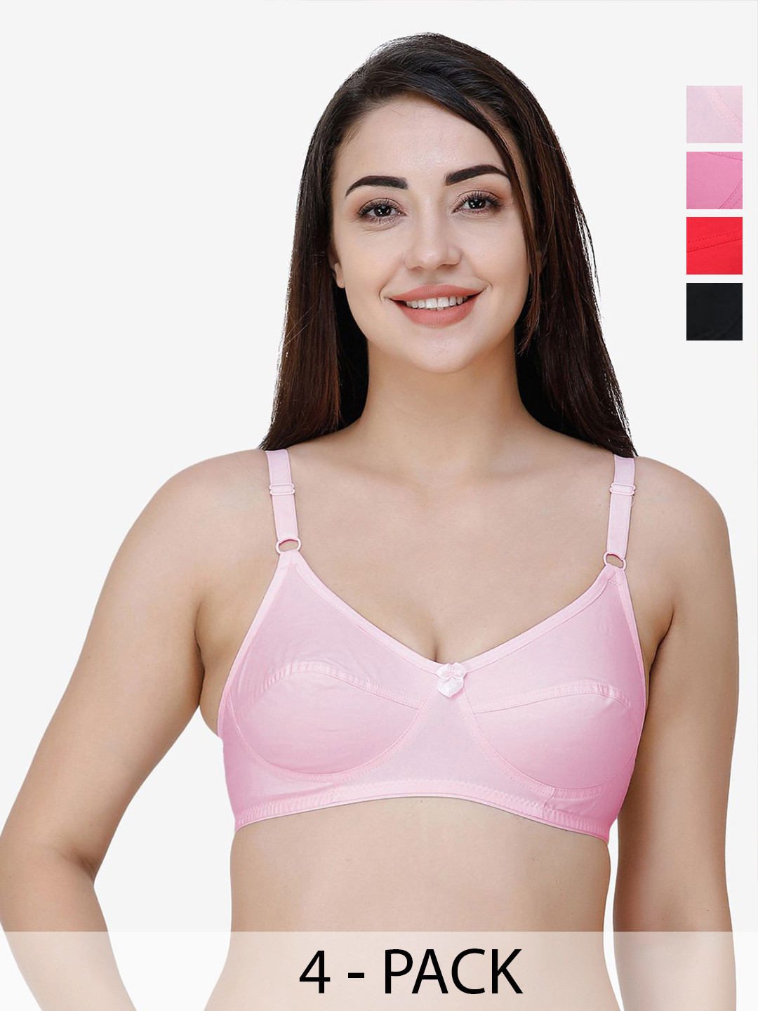 College Girl Wcg1303 omen Pack Of 4 Full Coverage Non Padded Non-Wired Cotton Everyday Bra