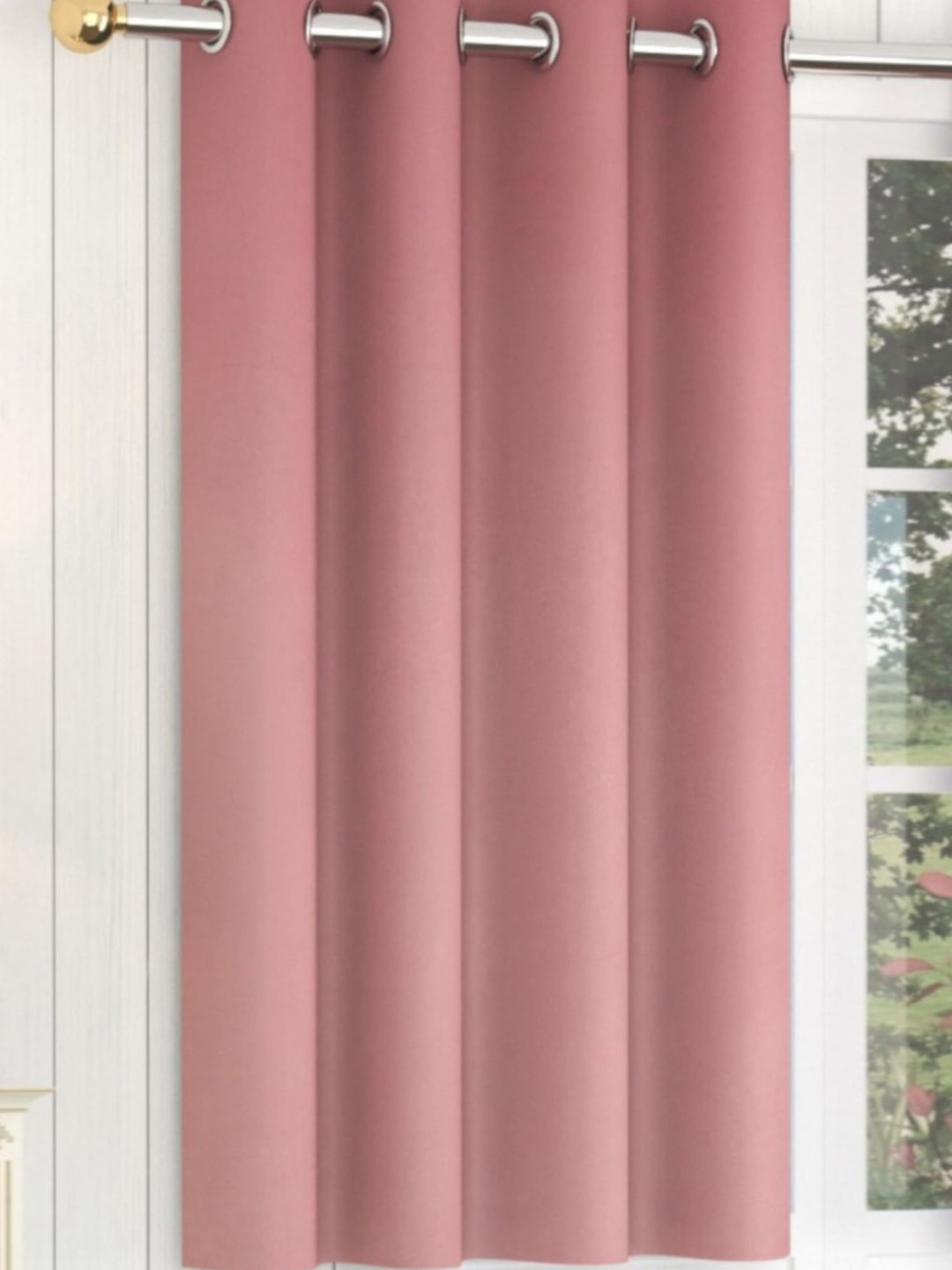 Yellow Weaves Rose Gold Room Darkening Window