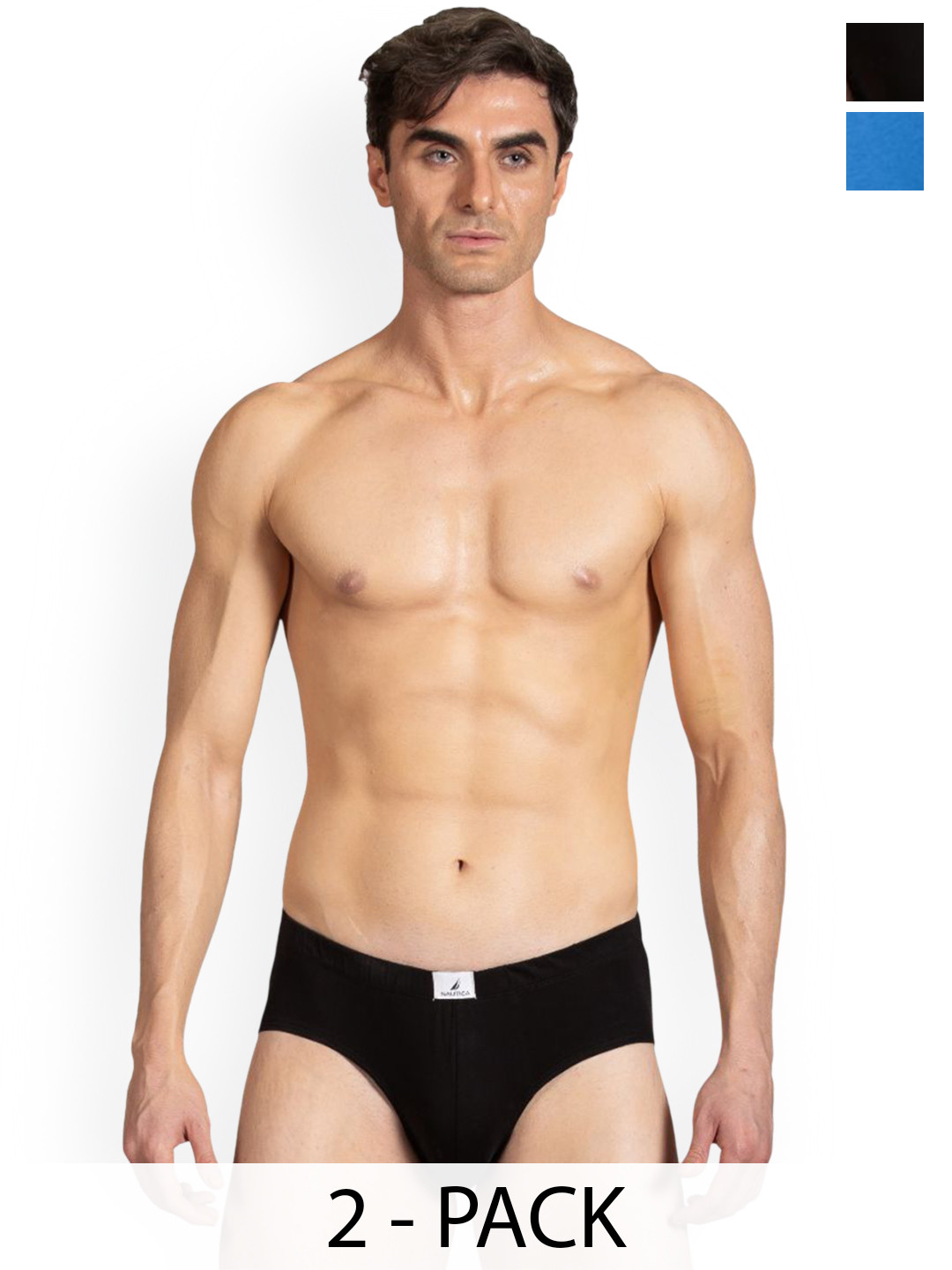 Nautica Pack Of 2 Basic Briefs N_CIEBF01-BLK/DPHN