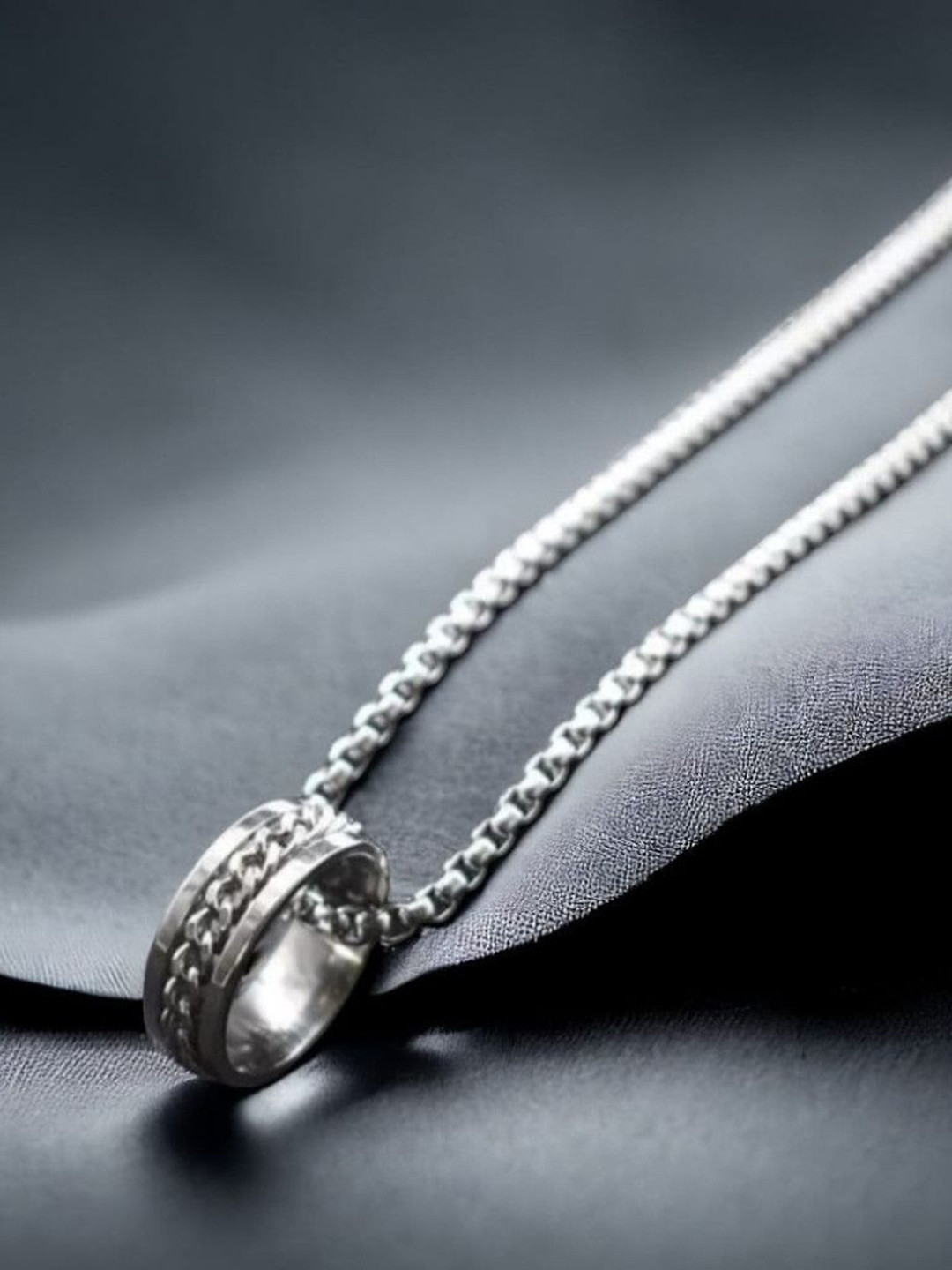 J.S ENTERPRISES Circular Ring Pendant with Chain