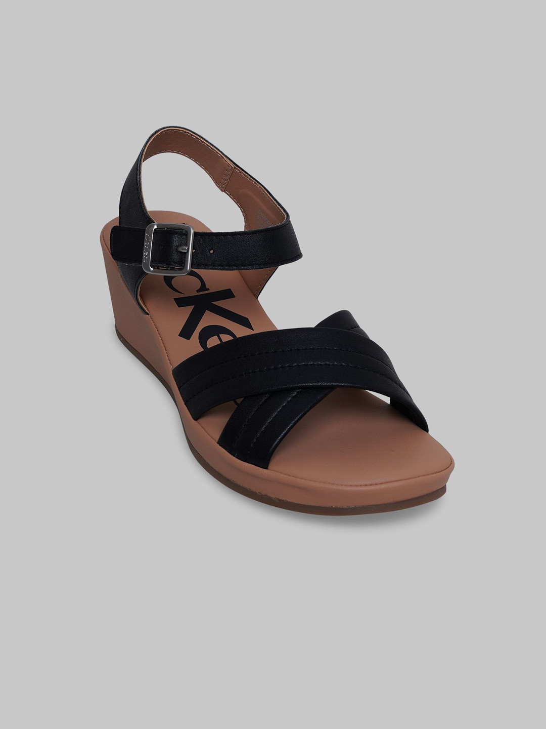 Kickers Leather Wedge Heel Sandals