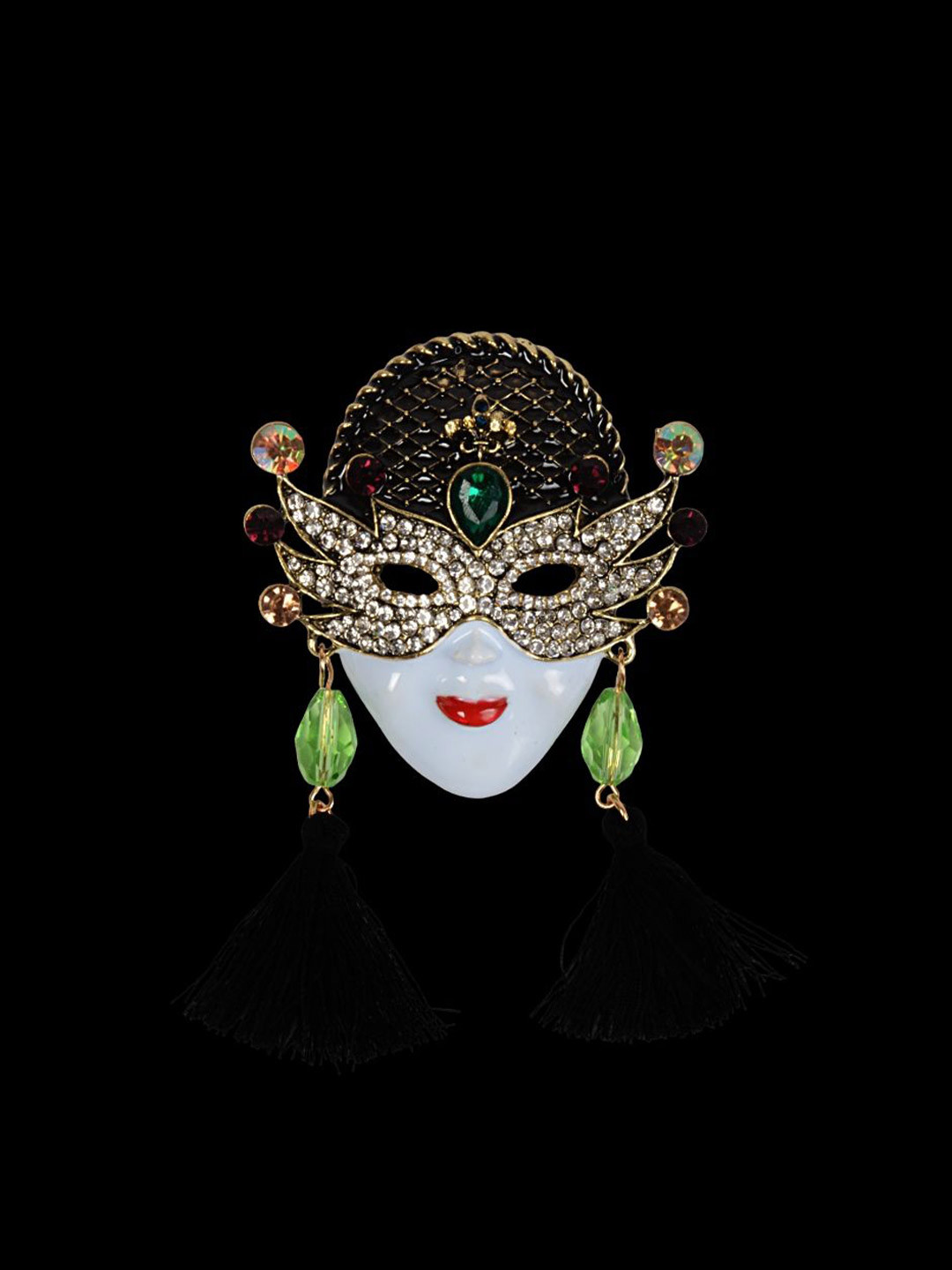 Curren Black Plated Metal Brooch