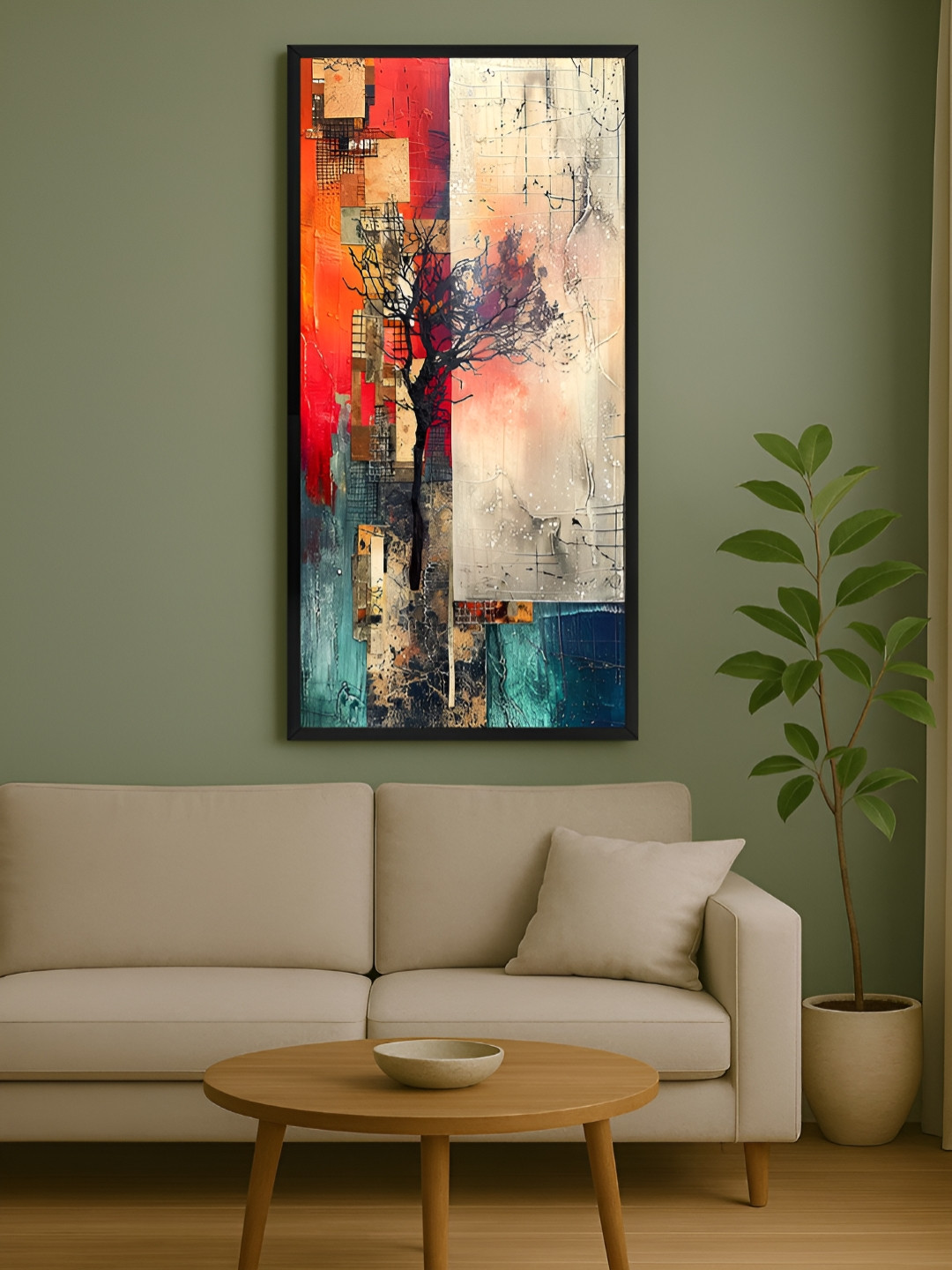 999Store Tree of Life Art Canvas Wall Rectangle Paintings Wall Art - 48 x 24In