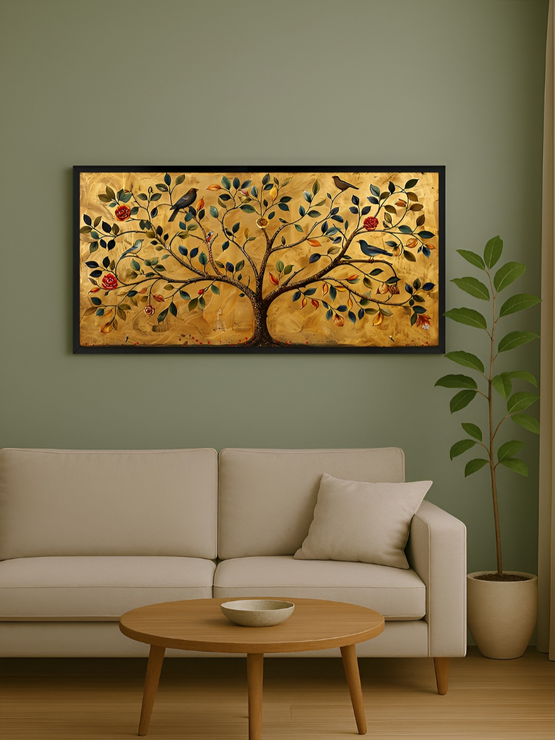 999Store Gold-Toned & Blue 1 Piece Canvas Other Wall Paintings