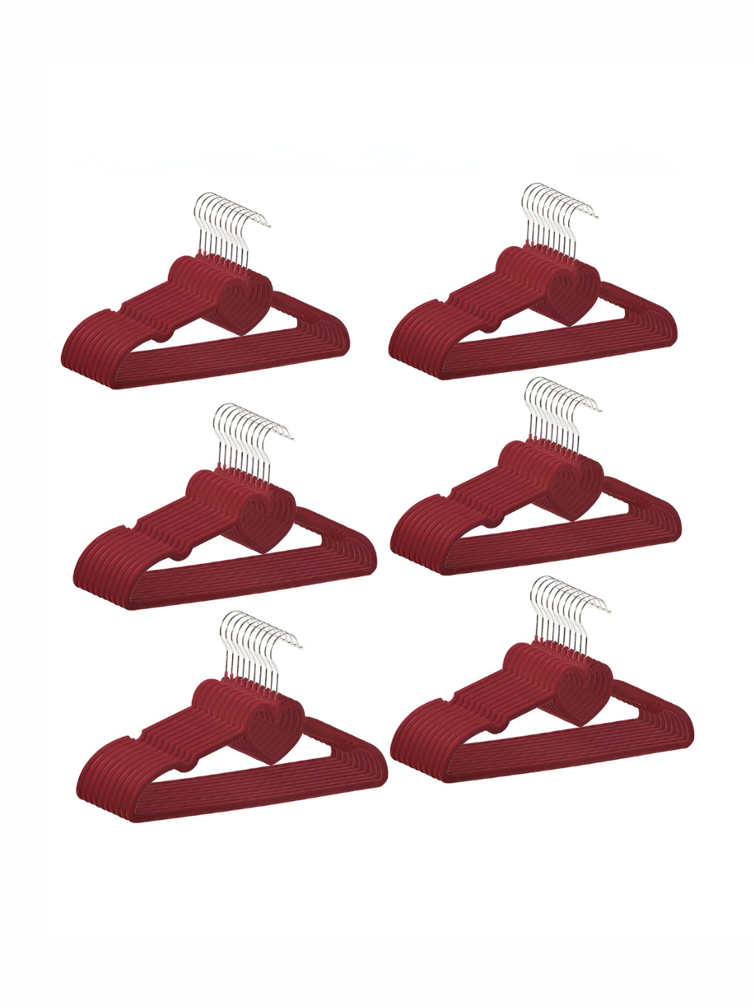 Aura 60Pcs Red Velvet Bar Clothes Hangers