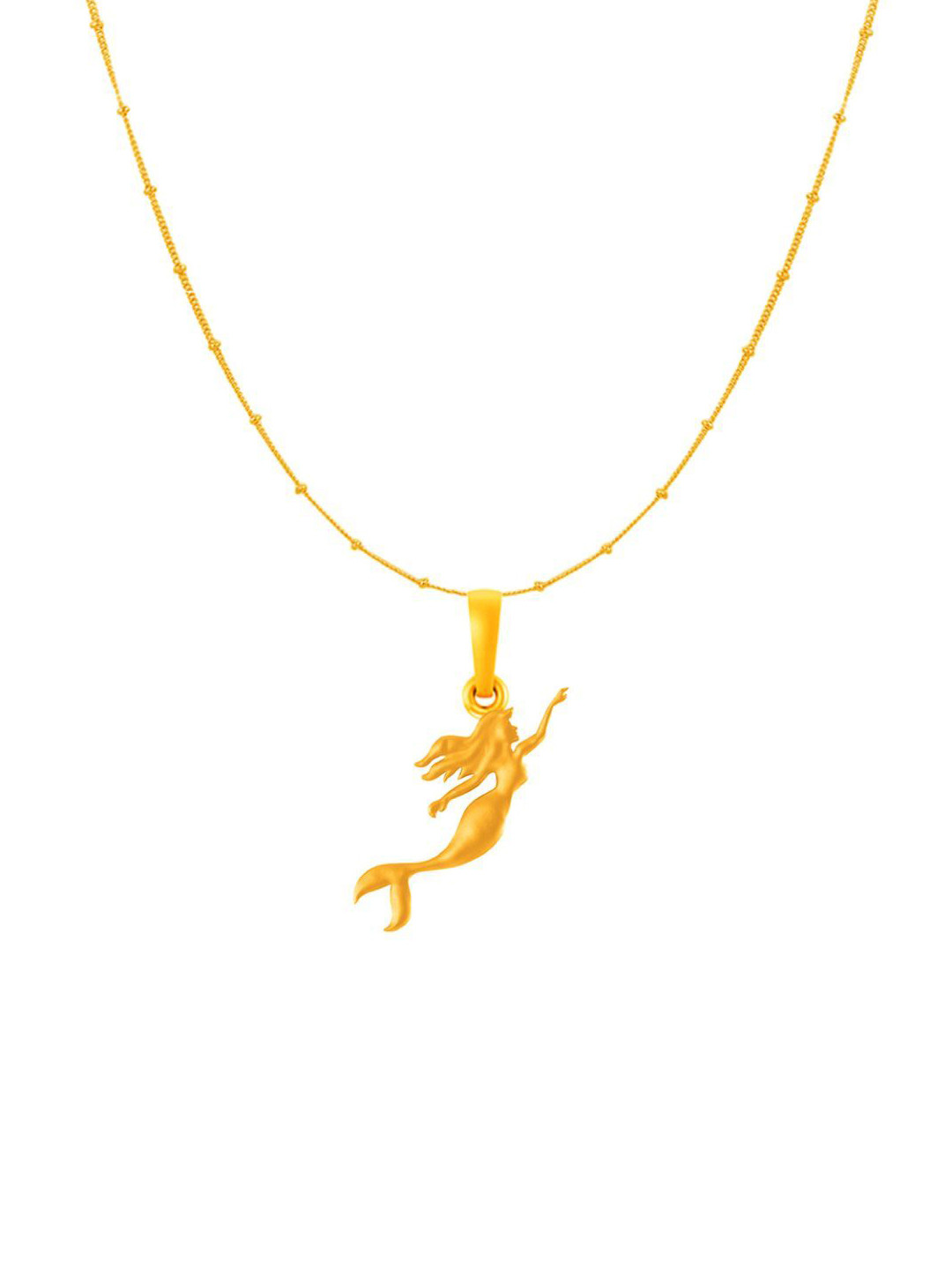 AKSHAT SAPPHIRE 92.5 Sterling Silver 22KT Gold Plated Mermaid Pendant with Ball Chain