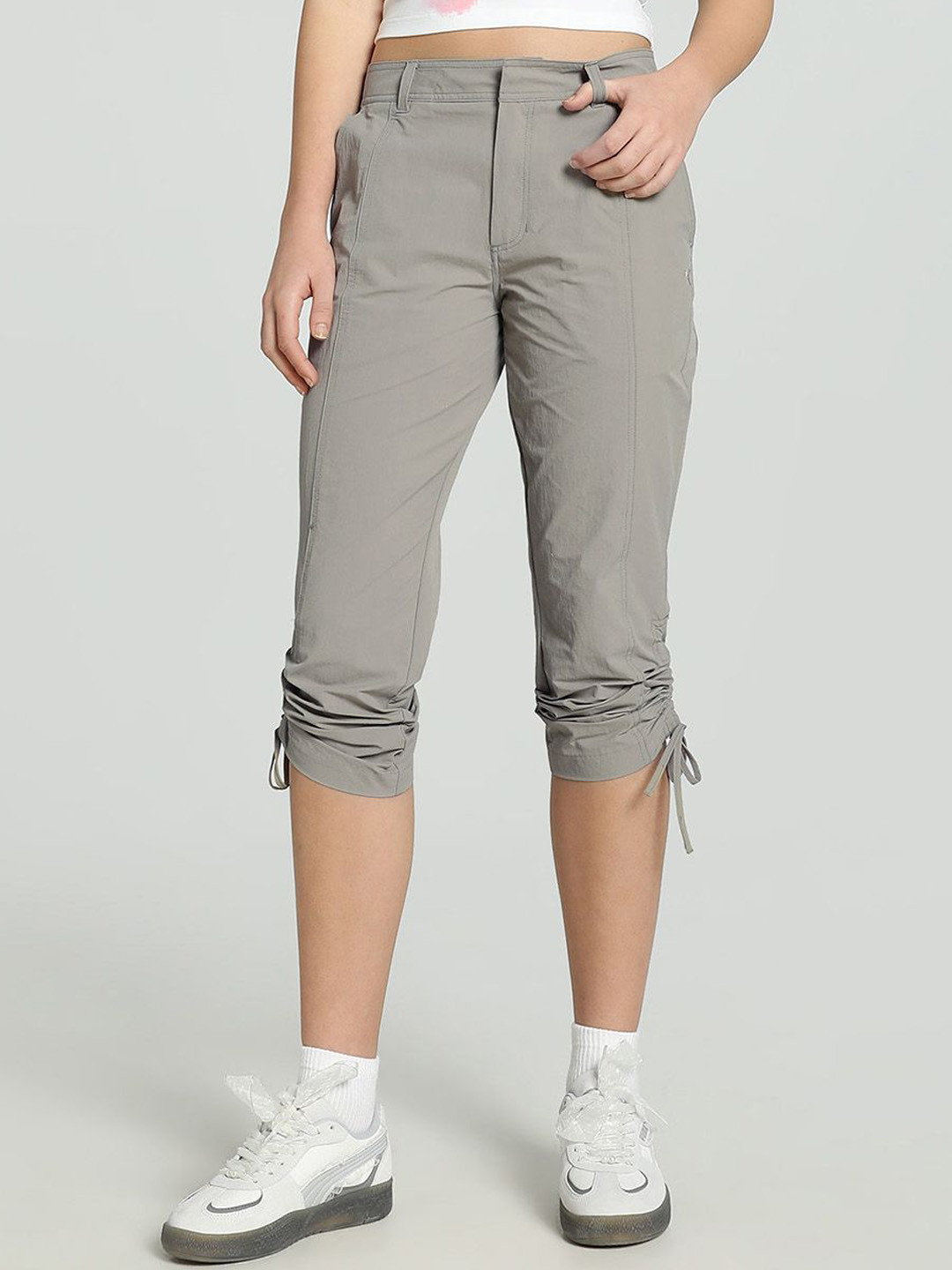 Puma YONA Women Solid Slim-Fit Mid-Rise Capri Pants