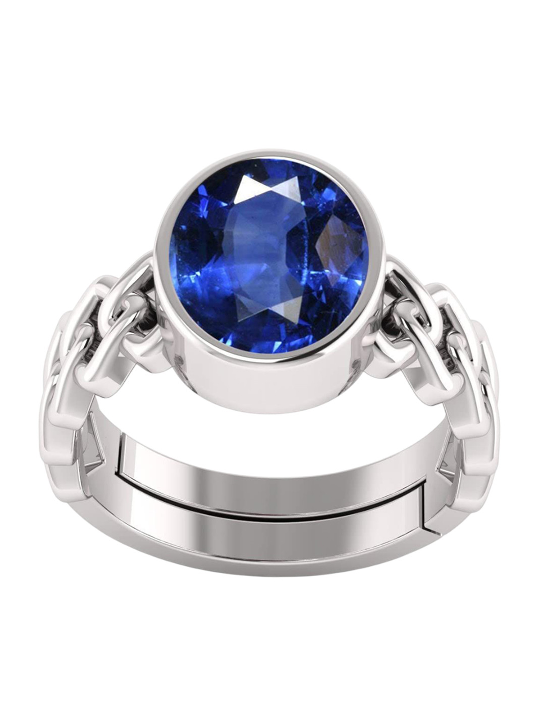 RSPR Unisex 6.25 Ratti 5.72 Carat Neelam Sapphire-Studded Adjustable Finger Ring