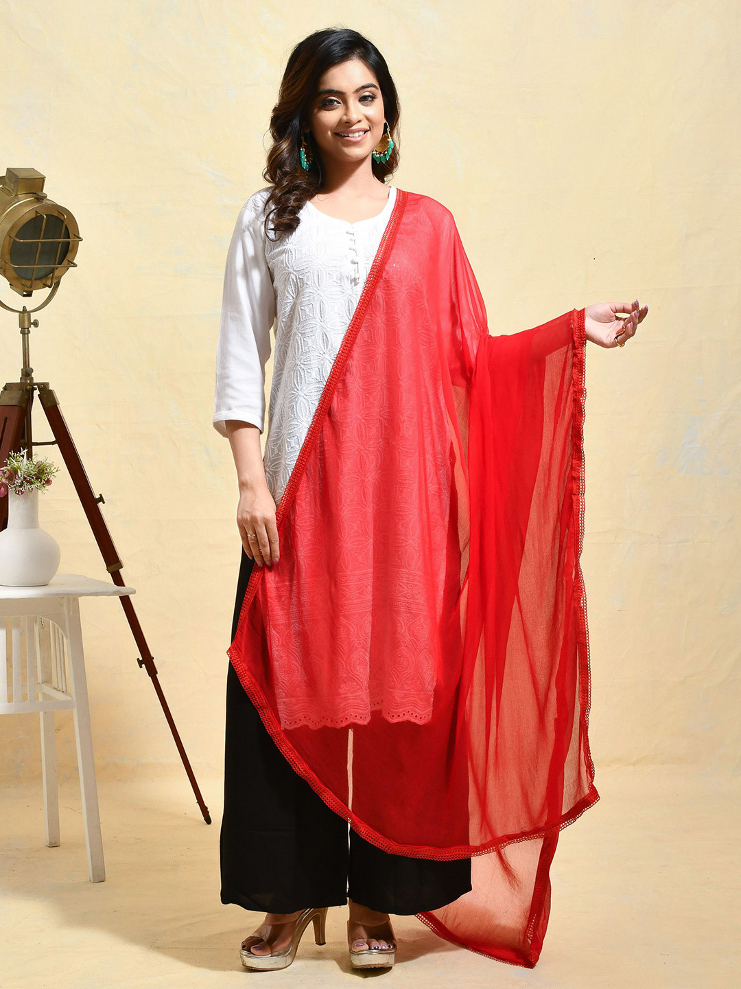 swatika Dupatta With Taping Border