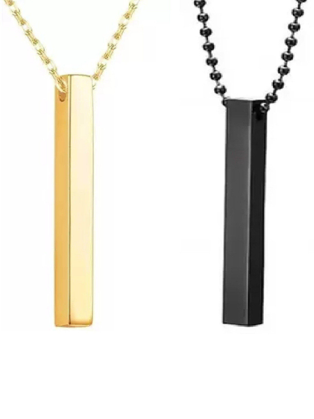 Crazy Fashion Set Of 2 Bar Pendants With Chains