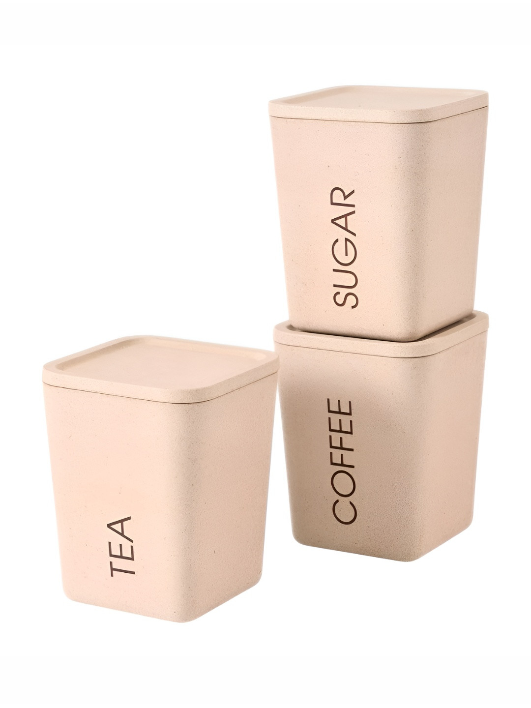 Aura Cream Plastic Easy To Clean 3 Piece Clip-On Canister