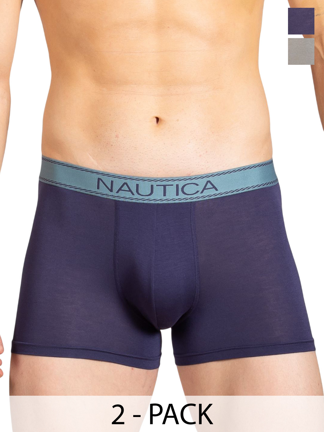 Nautica Pack Of 2 Trunks N_BLTRK01-NGRY/PBLU