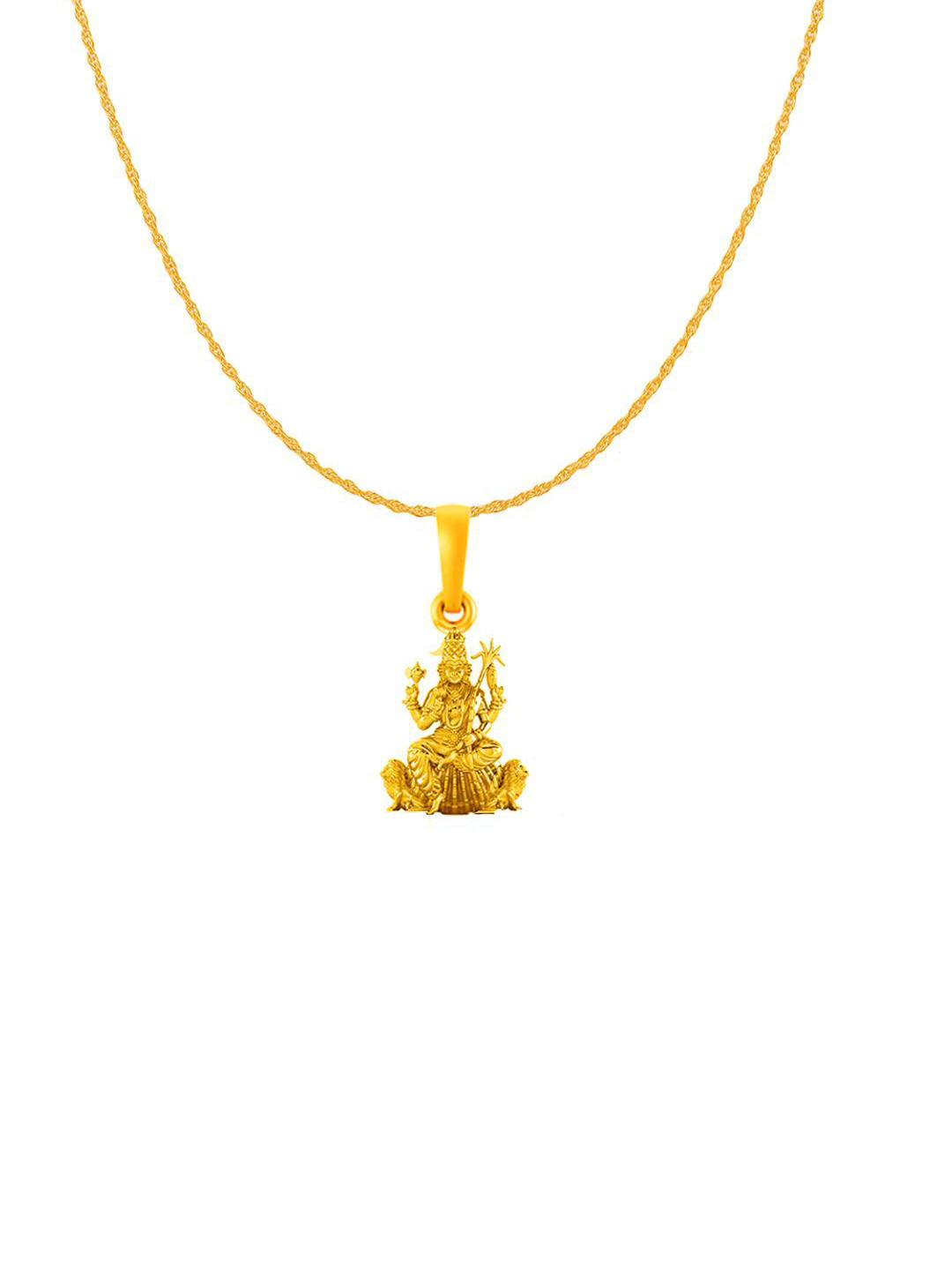 AKSHAT SAPPHIRE Gold-Plated Silver (92.5%)  Kamakshi Devi Pendant with Rope Chain