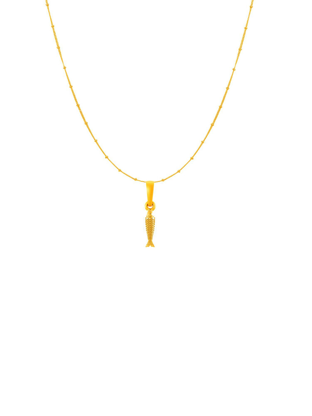 AKSHAT SAPPHIRE Gold-Plated Fish Pendant With Chain