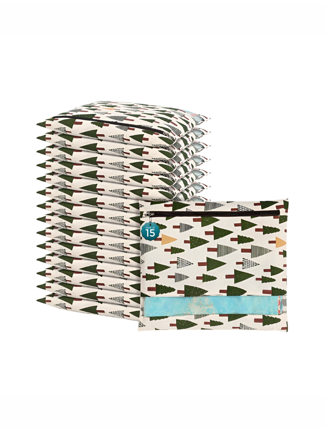 Aura Green 15 Pieces Cotton Clothes Storage Organizer