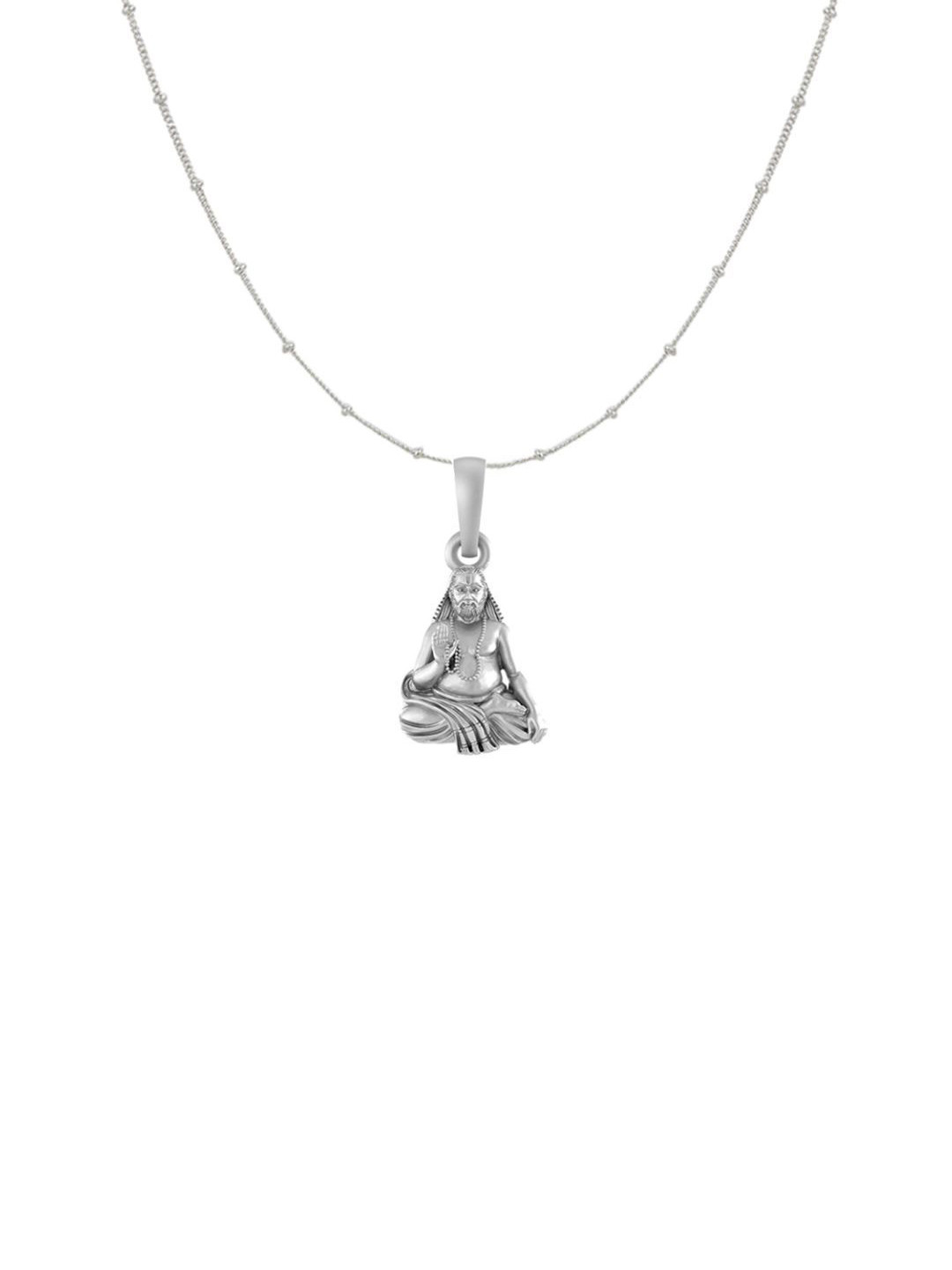 AKSHAT SAPPHIRE Raghvendra Swamy 925 Sterling Silver Pendant with Chain