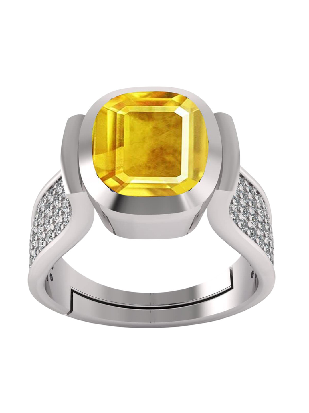 RSPR 12.60 Carat Astrological Certified Amethyst Gemstone Adjustable Finger Ring