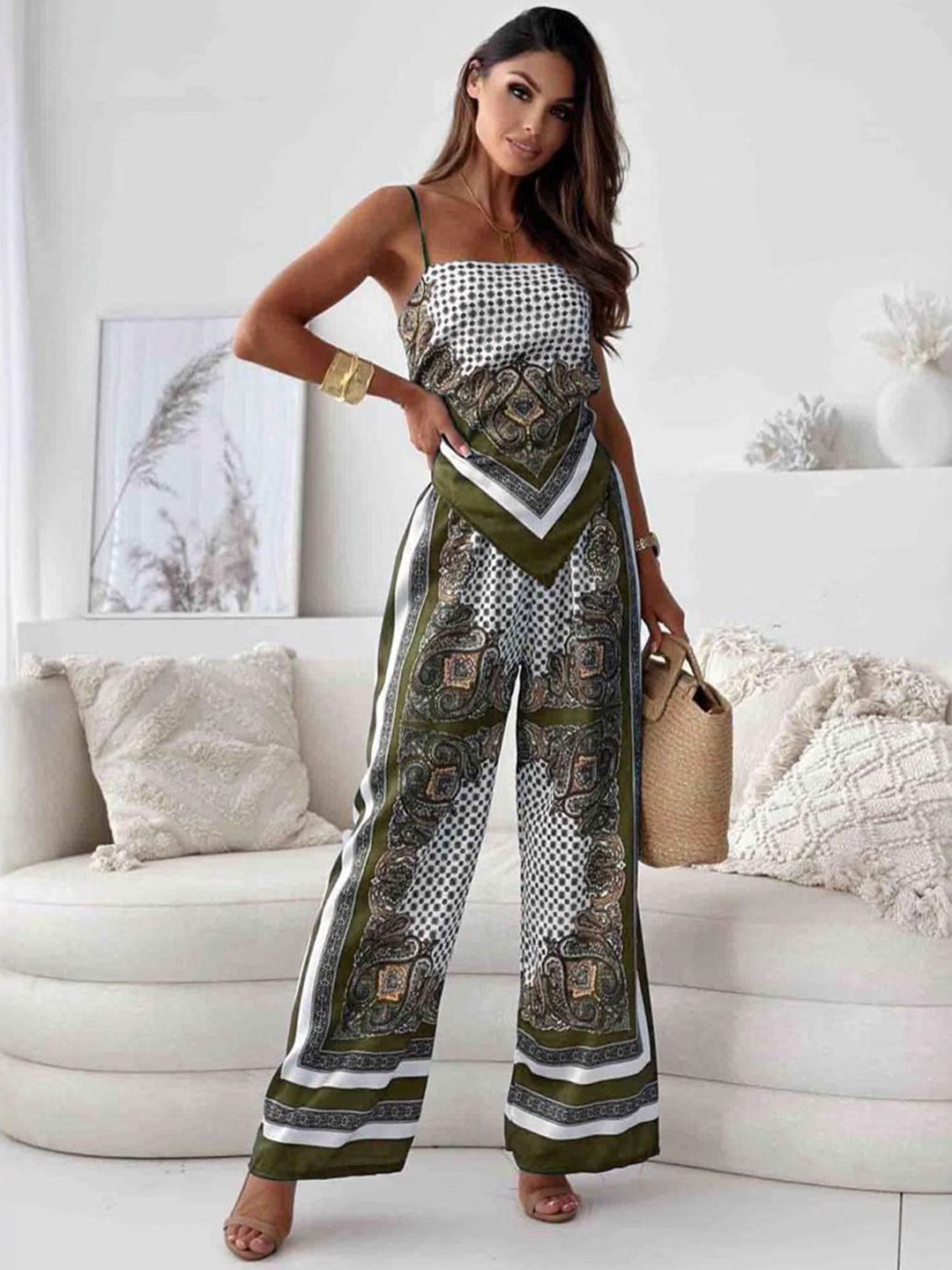 MIAKEE Melfi Printed Top With Palazzo Co-Ords