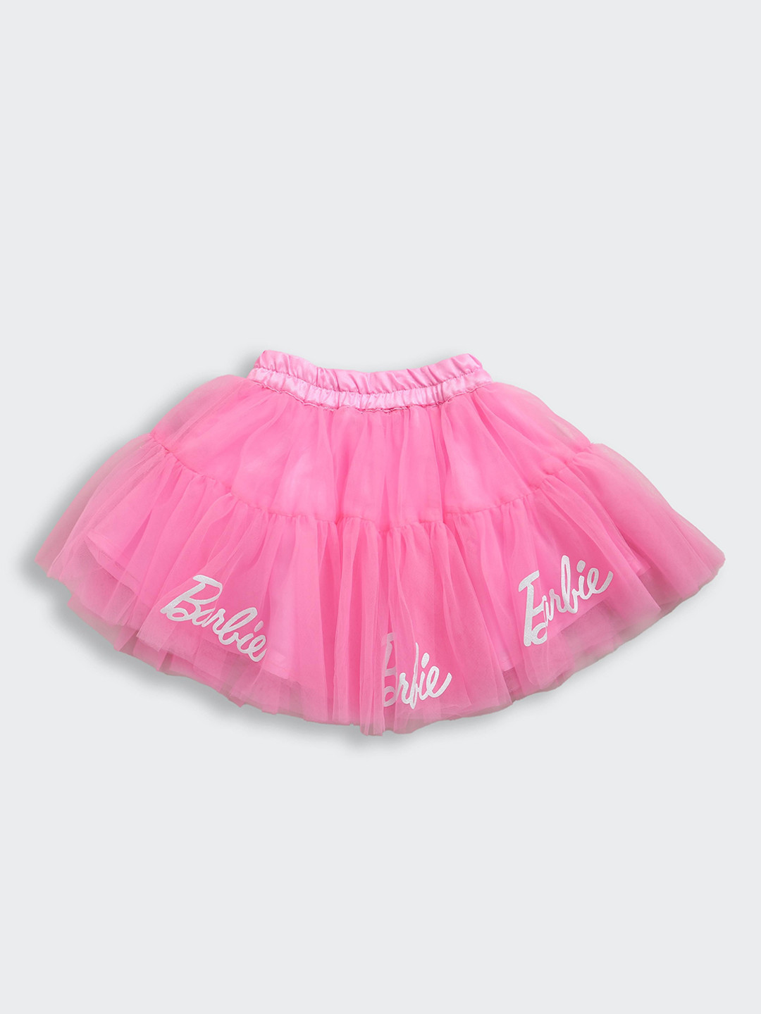 Tiny Girl Barbie Girls Glitter Printed Flared Knee Length Skirt