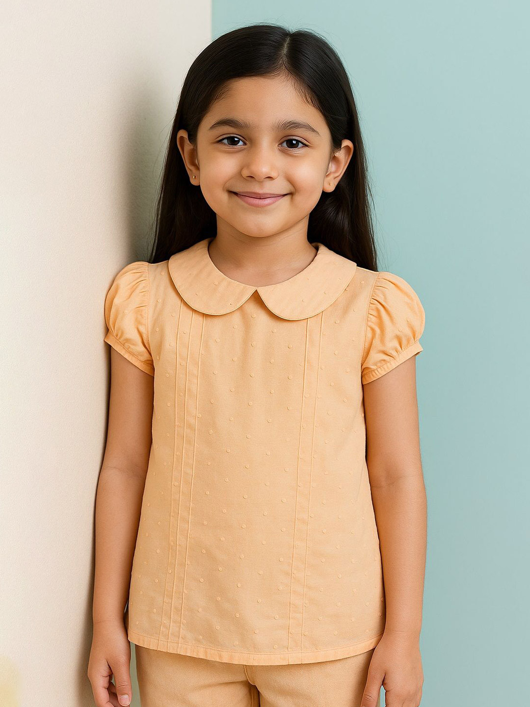 EARTHY TWEENS Girls Blush Rose Blouson Top
