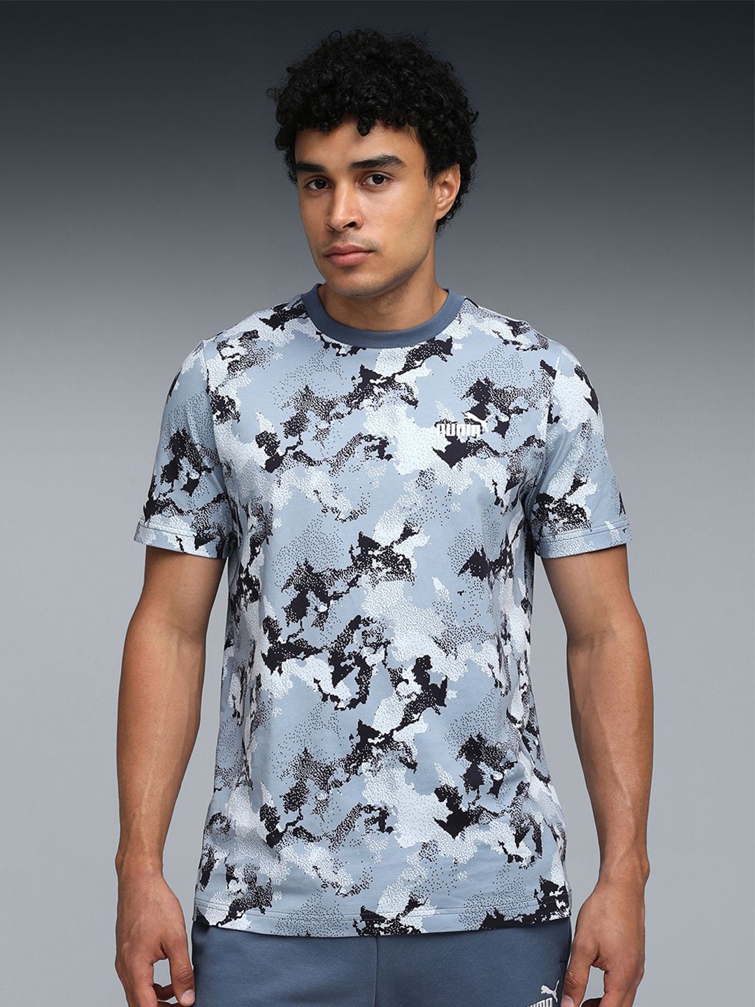 Puma ESS Camo AOP Printed Cotton T-shirt