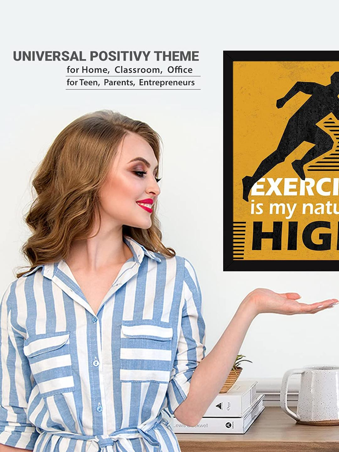 Chaka Chaundh Black & Yellow 1 Piece Synthetic Wood Other Wall Paintings