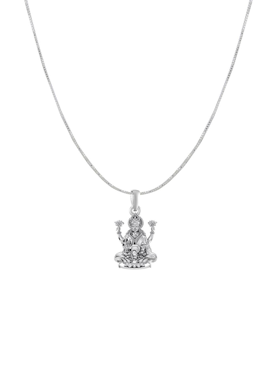 AKSHAT SAPPHIRE Dhan Laxmi Pendant  925 Sterling Silver Pendant with Chain