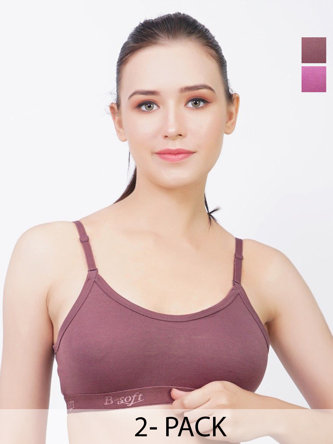 B-SOFT Pack Of 2 Full Coverage Solid Bra