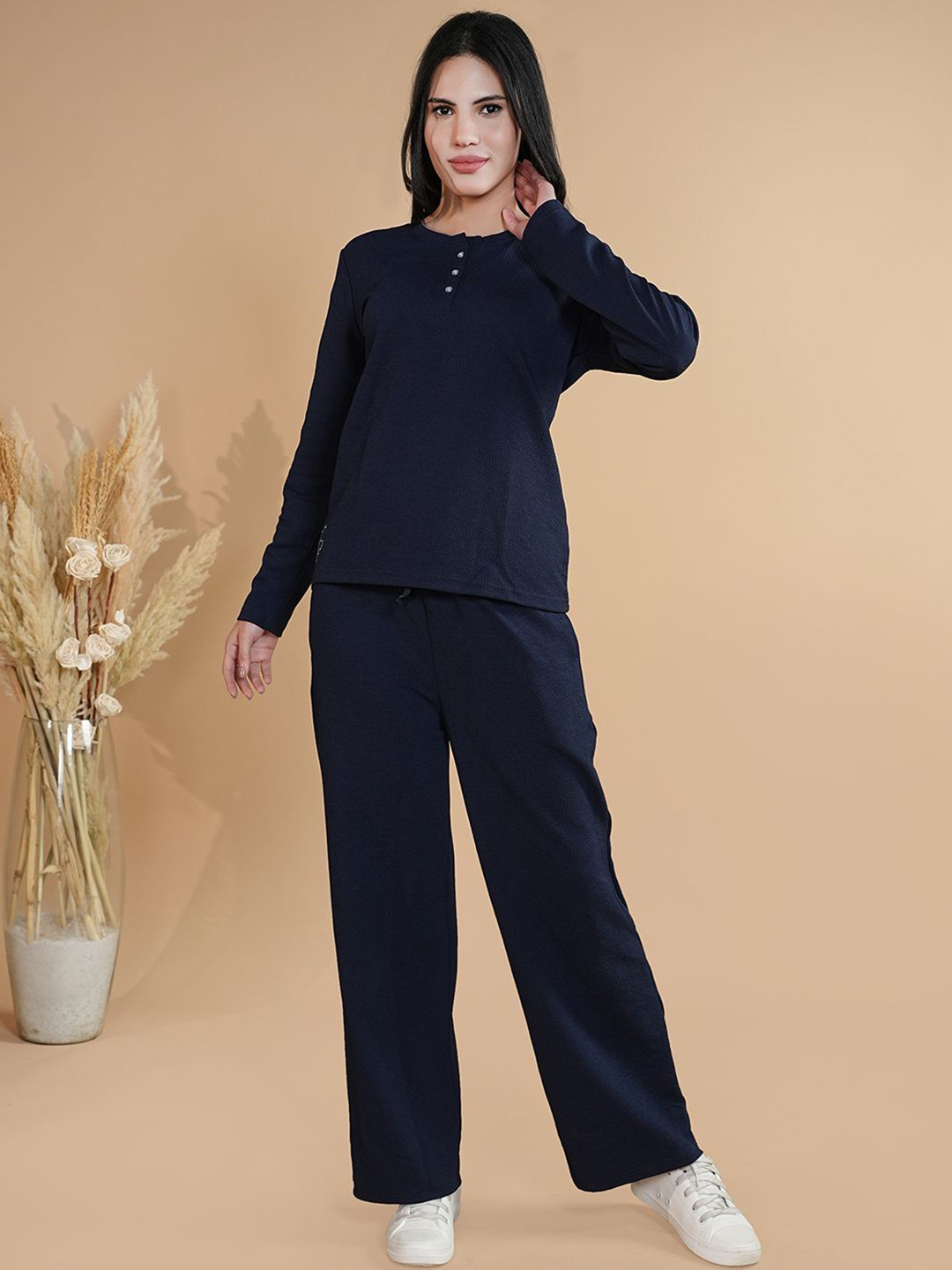 She N She Round Neck T-Shirt With Trousers Co-Ords