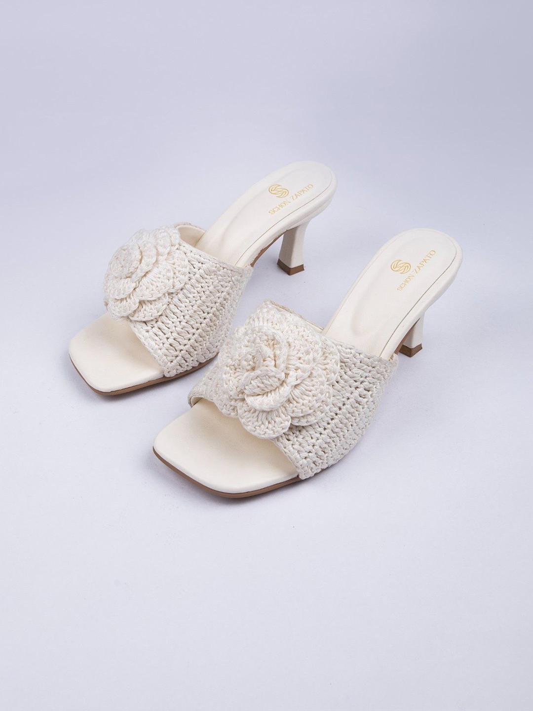 Schon Zapato Women Flora Crochet Heels