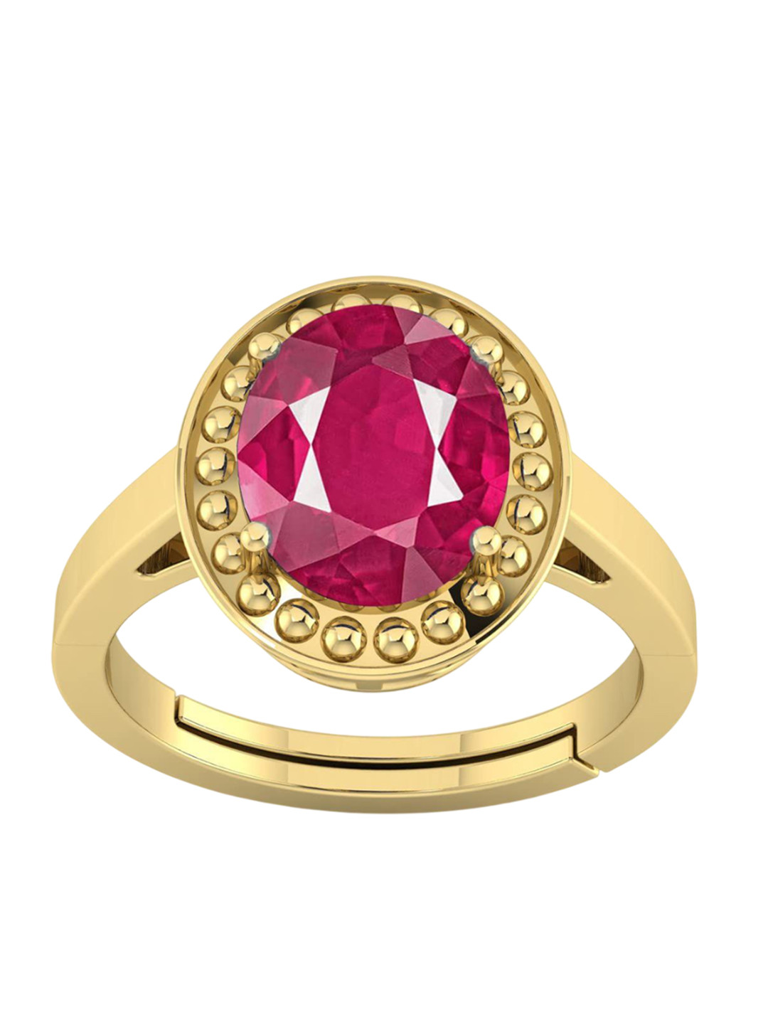 RSPR 5.25 Ratti 4.60 Carat Ruby Gemstone-StuddedFingerRing