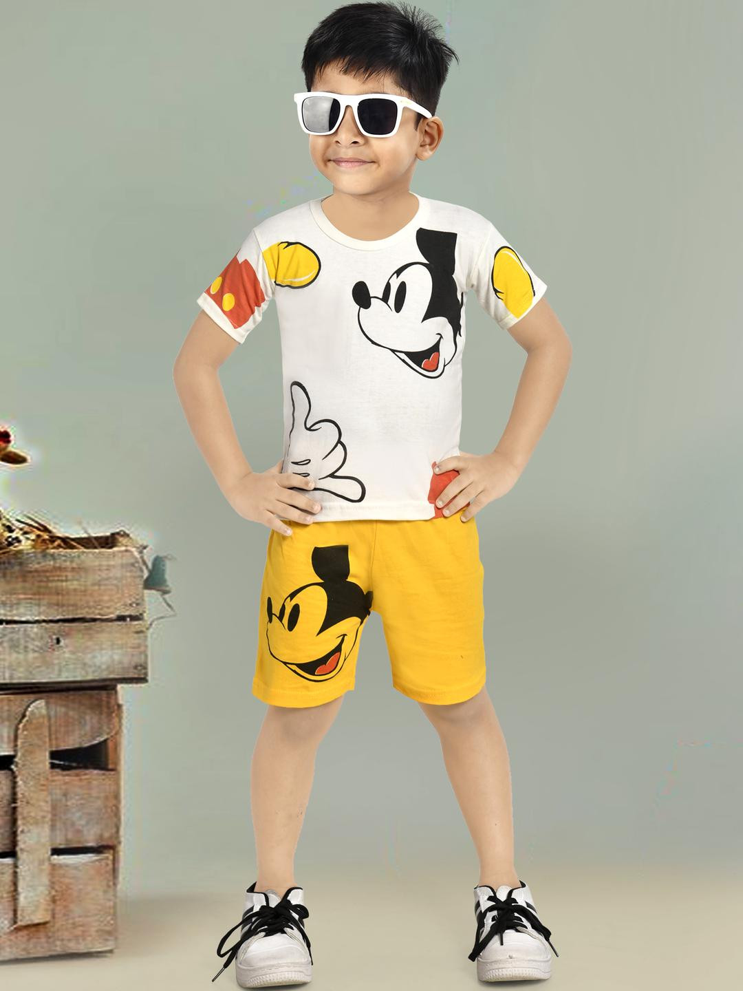 NAIVETY Boys Micky Casual T-shirt and Pant