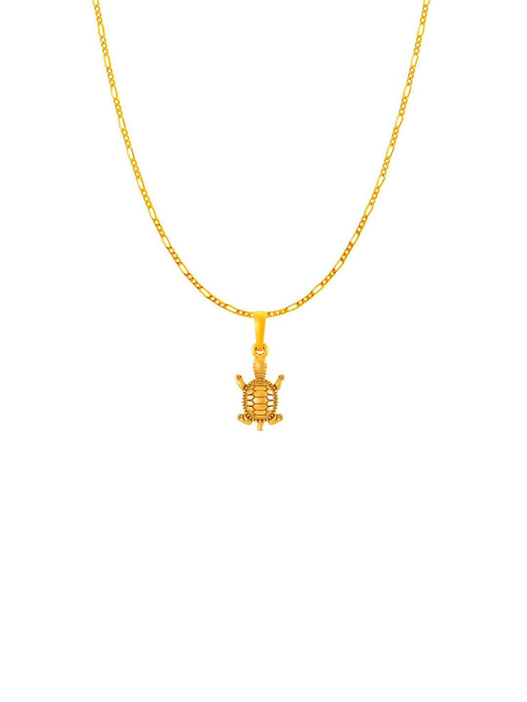 AKSHAT SAPPHIRE Silver 22 KT Gold-Plated Tortoise Pendants with Figaro Chains