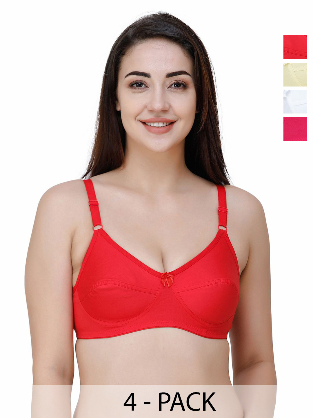 College Pack of 4 Cut and Sew Full Coverage Bra