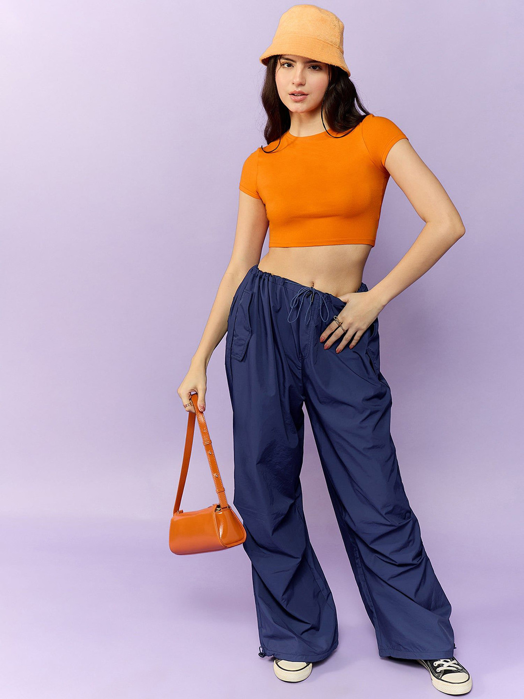 Outzidr Women Classic Elasticated Parachute Trousers