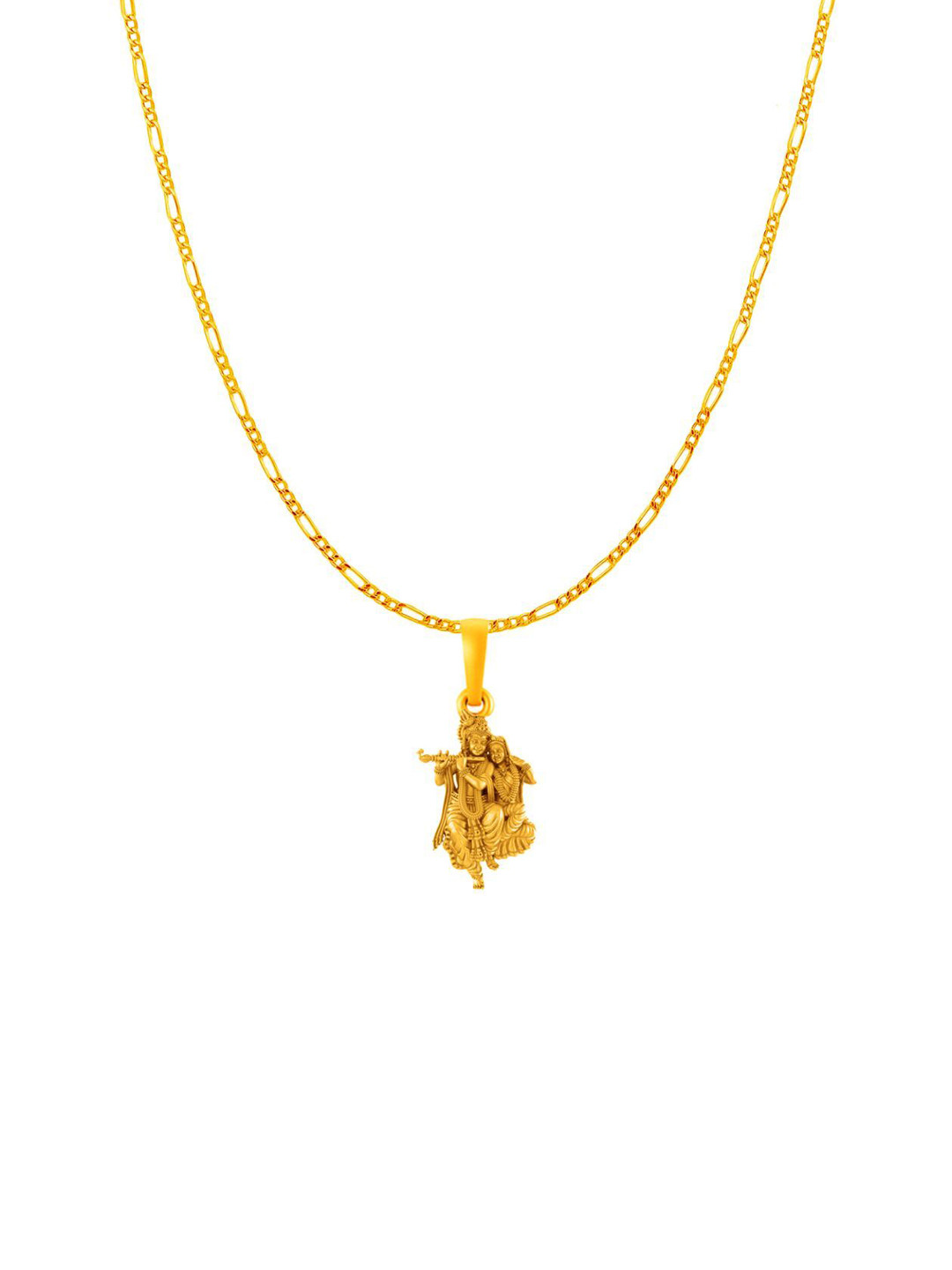 AKSHAT SAPPHIRE Radha Krishna Silver Gold-Plated Pendants with Chains
