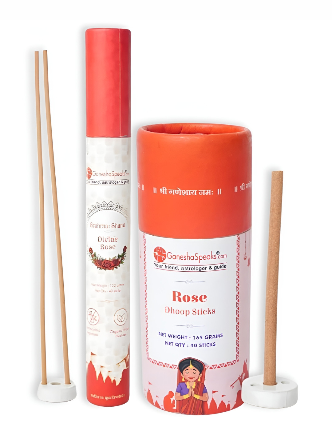 GaneshaSpeaks 80-Pcs Brown Wooden Dhoop Cone &  Incense Sticks