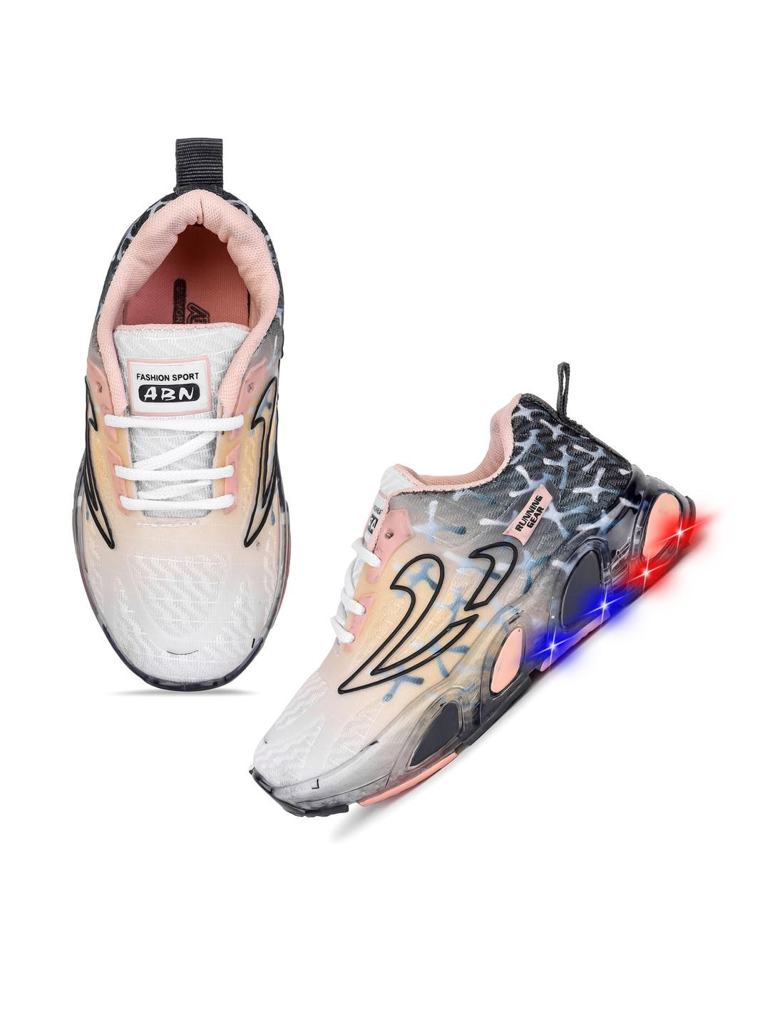 PENNEN Boys Printed Lace-Ups LED Sneakers
