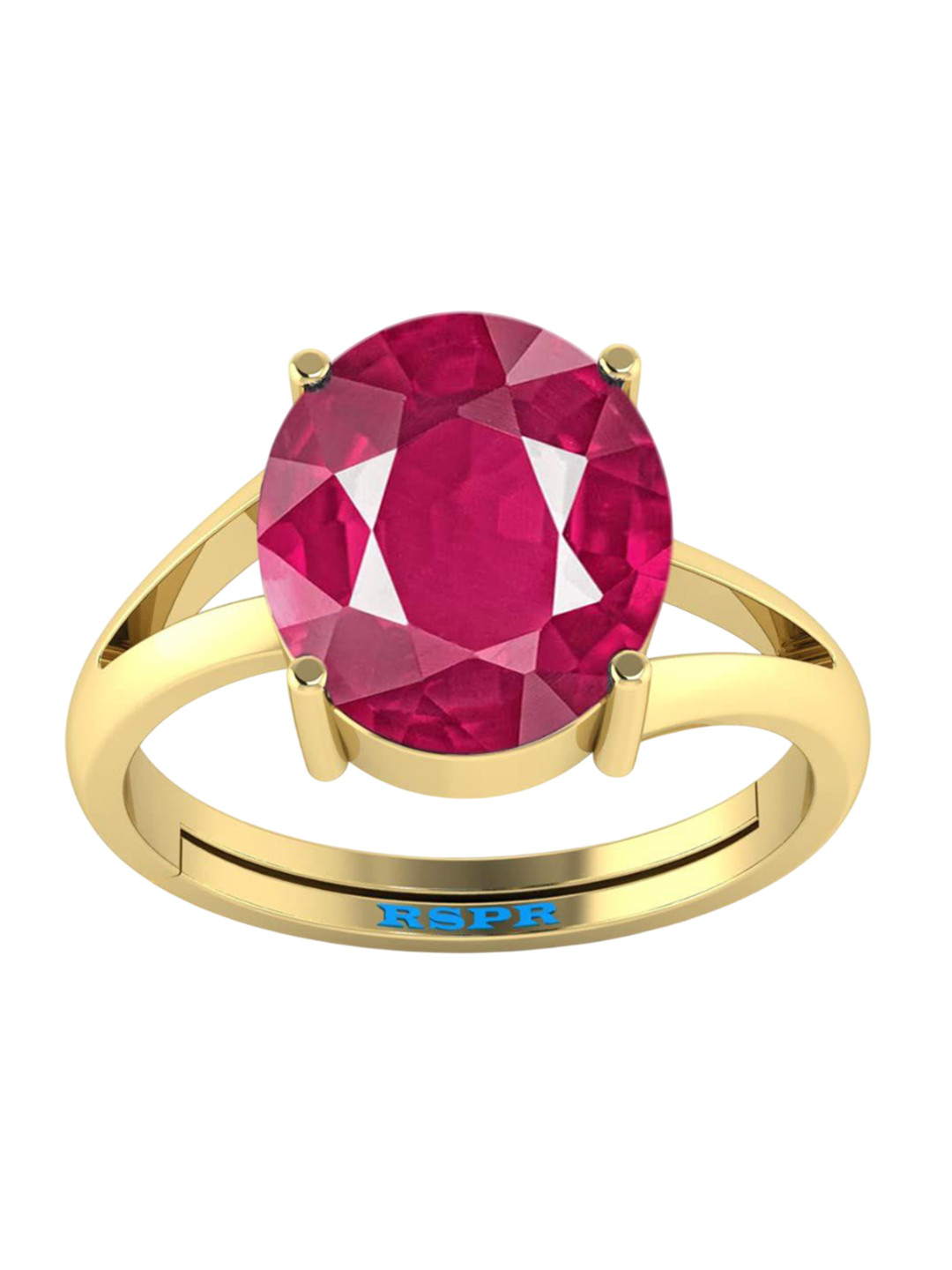 RSPR 5.25 Ratti 4.60 Carat Ruby/Manikya Gemstone-Studded Adjustable Finger Ring