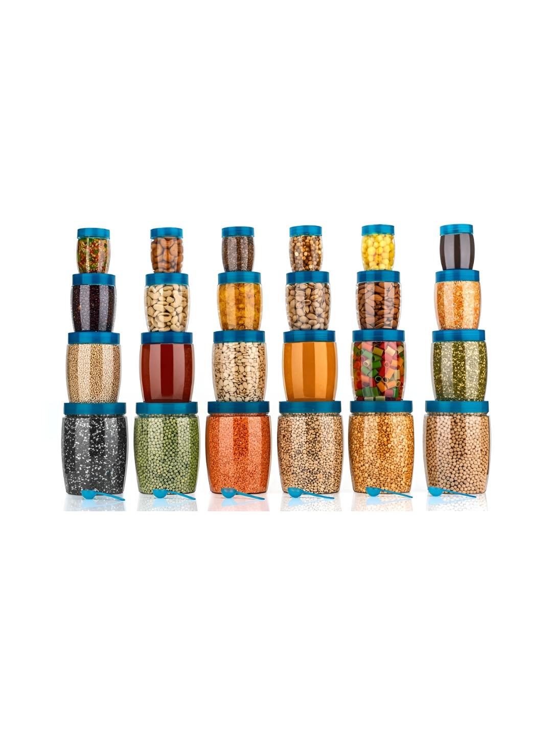 Aura Sea Green Plastic 24 Piece Clip-On Canister