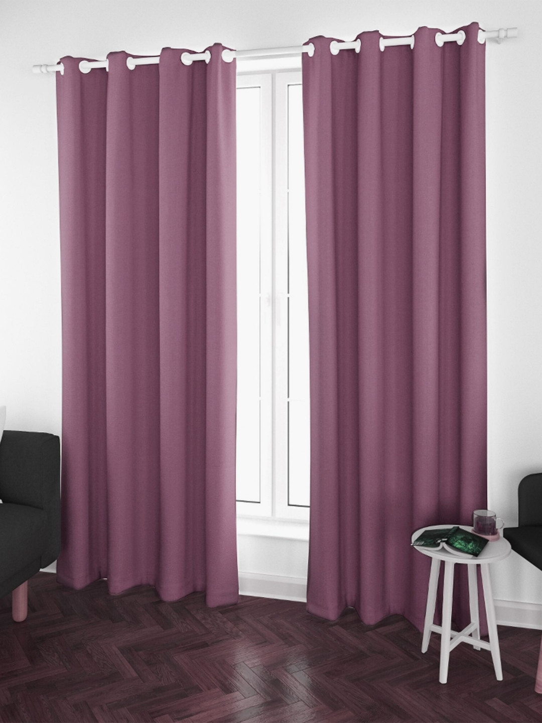 Parda Online Purple Set of 2 Black Out Door Curtain
