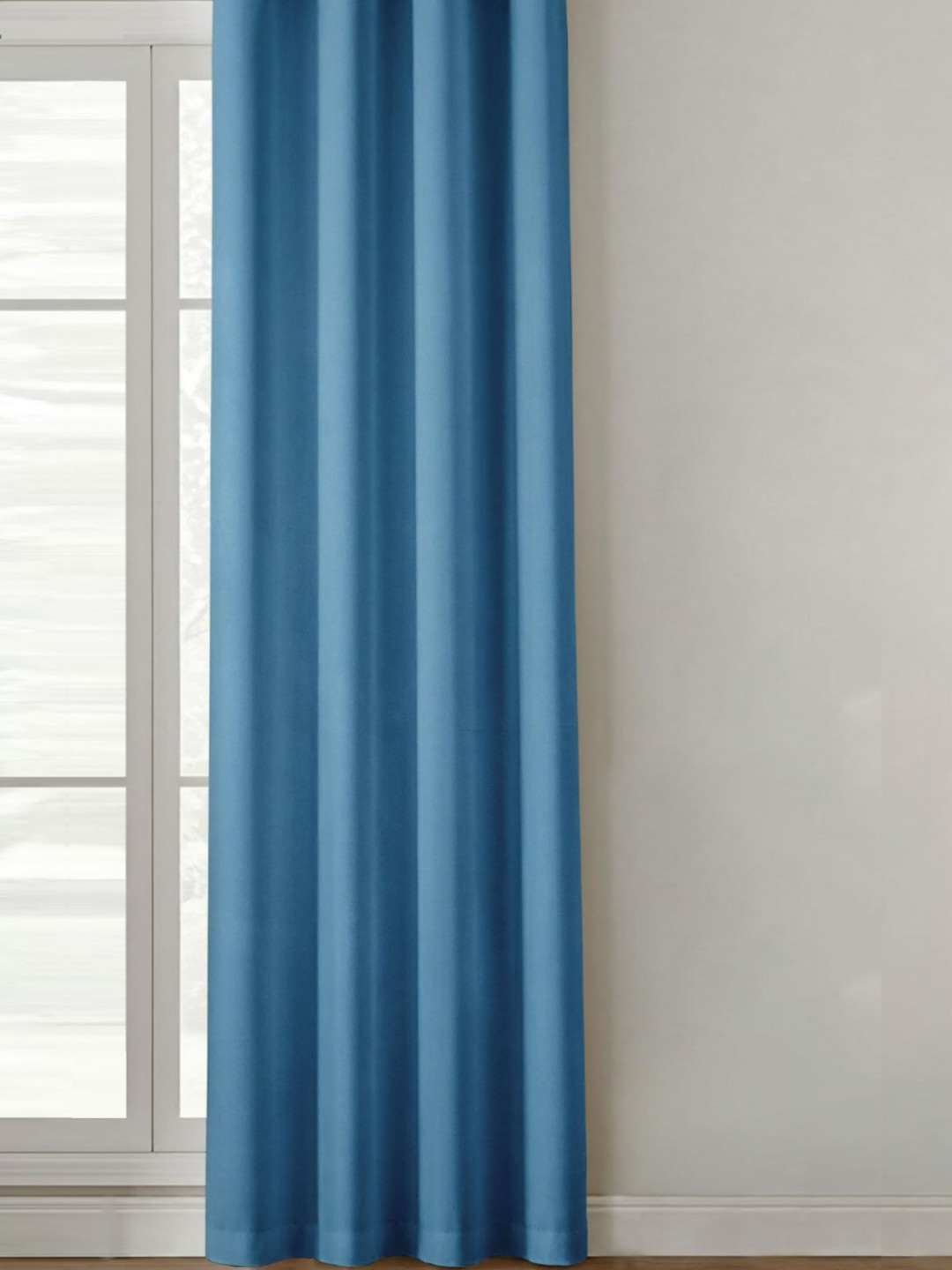 Yellow Weaves Blue Room Darkening Door Curtain